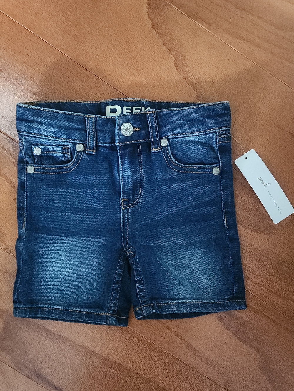 NWT Peek Denim Roll Shorts, 3T